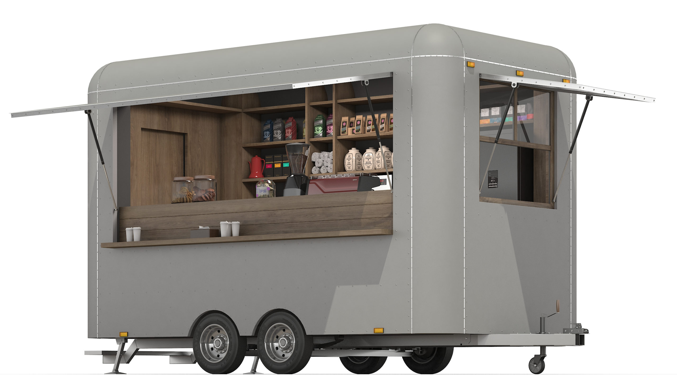 Grey Food Trailer